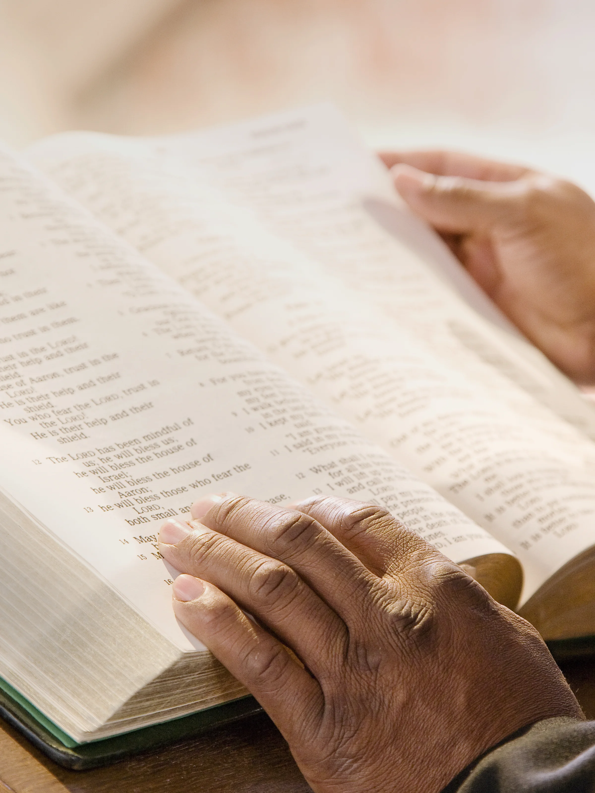 Open Bible on a church altar
